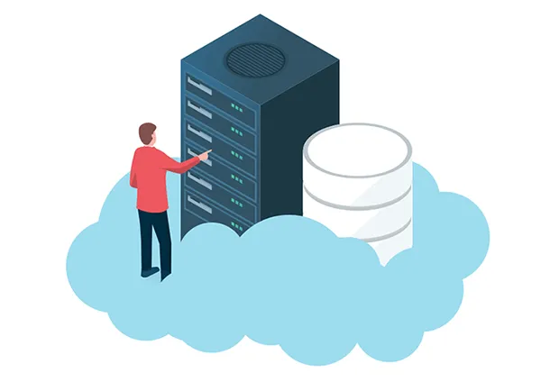 クラウドでファイルサーバーを管理する人のイメージ